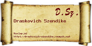 Draskovich Szendike névjegykártya